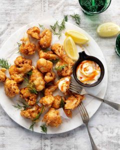 Spicy Fried Cauliflower with a sweet chilli mayonnaise