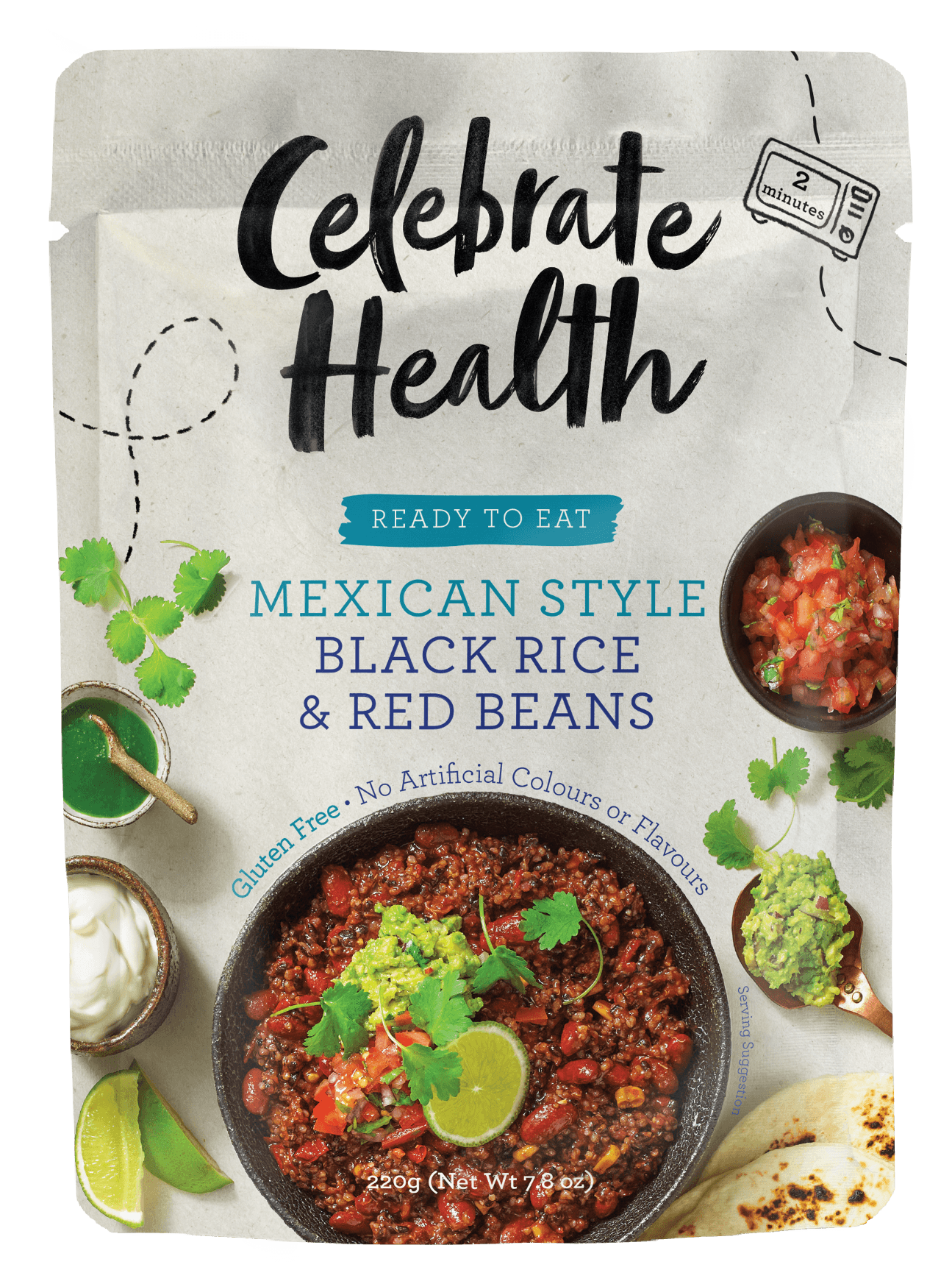 Celebrate Health Ready To Eat Mexican Style Black Rice & Red Beans Image