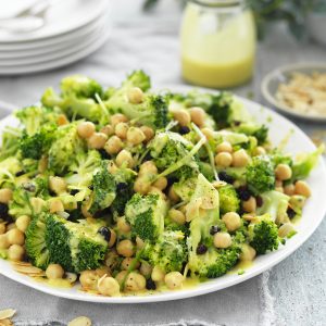 Broccoli, Currant, Chickpea & Almond Salad Recipe