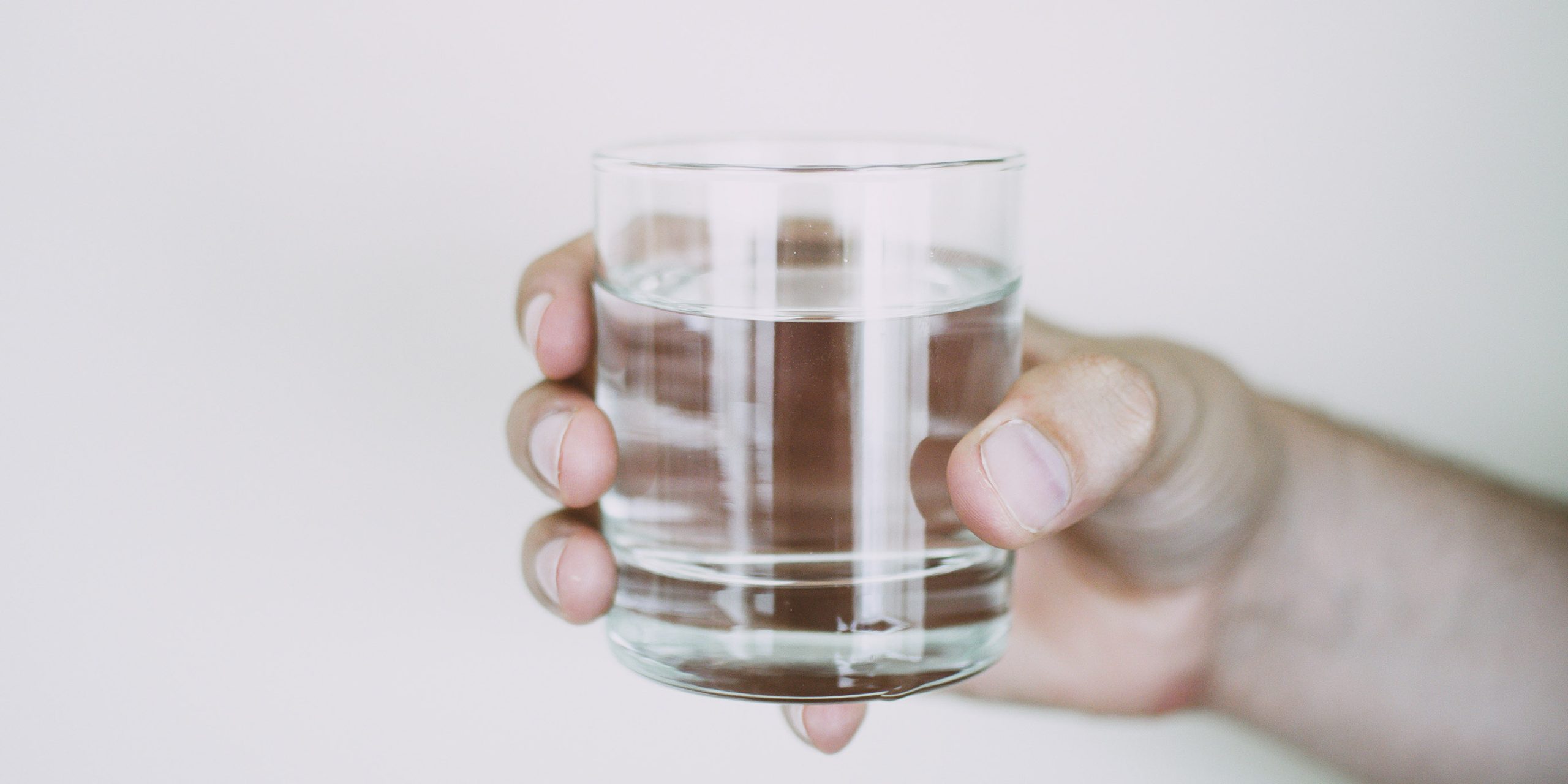 A glass of water for proper hydration